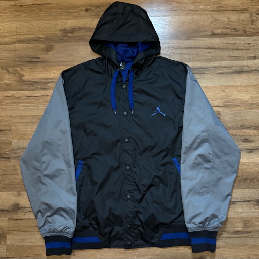 Y2K Jordan Button Up Hoodie Windbreaker Jacket
